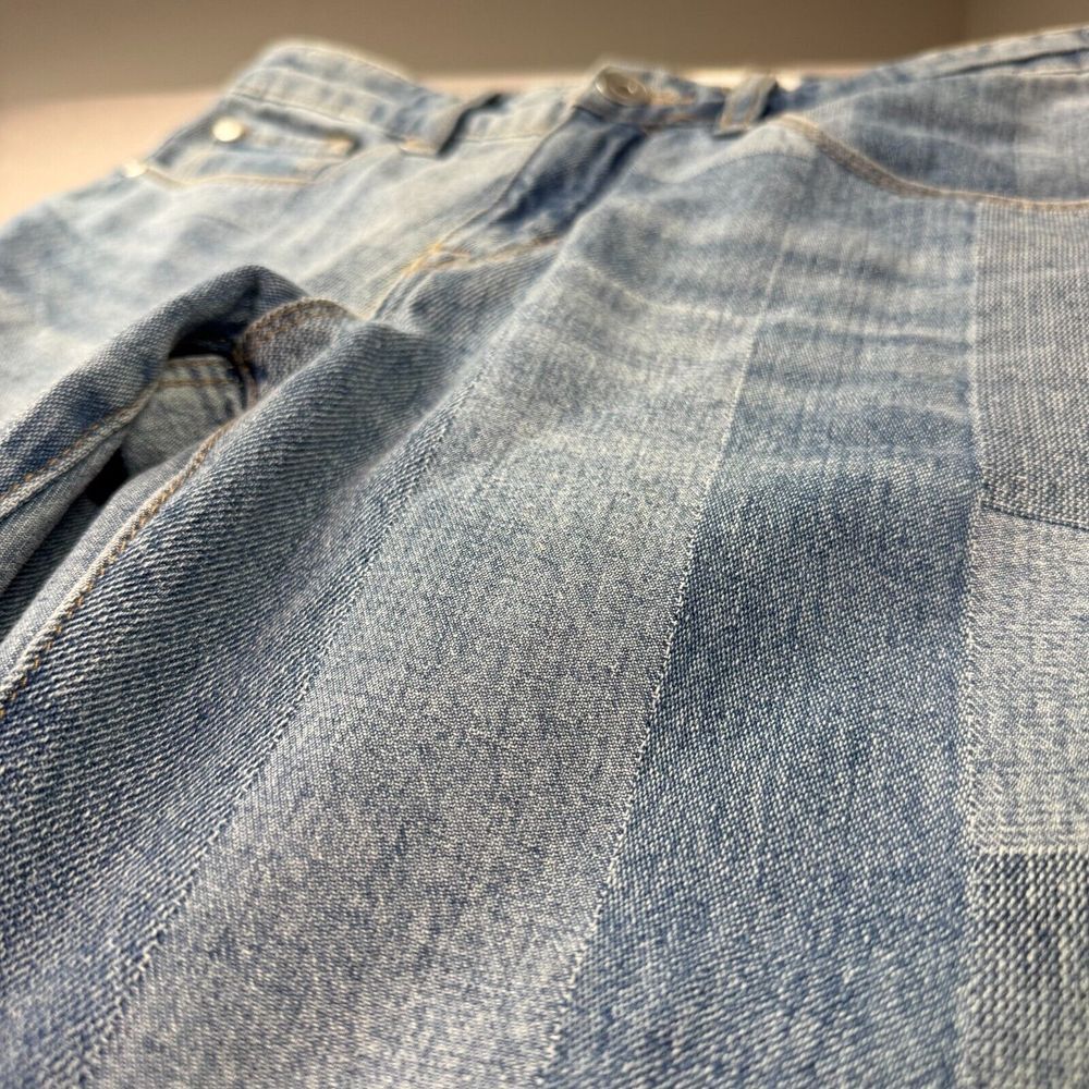 Tribal Jeans Womens 2 Audrey Mid Rise Straight Color Block‎ Denim Soft Crop Y2K - Picture 10 of 15